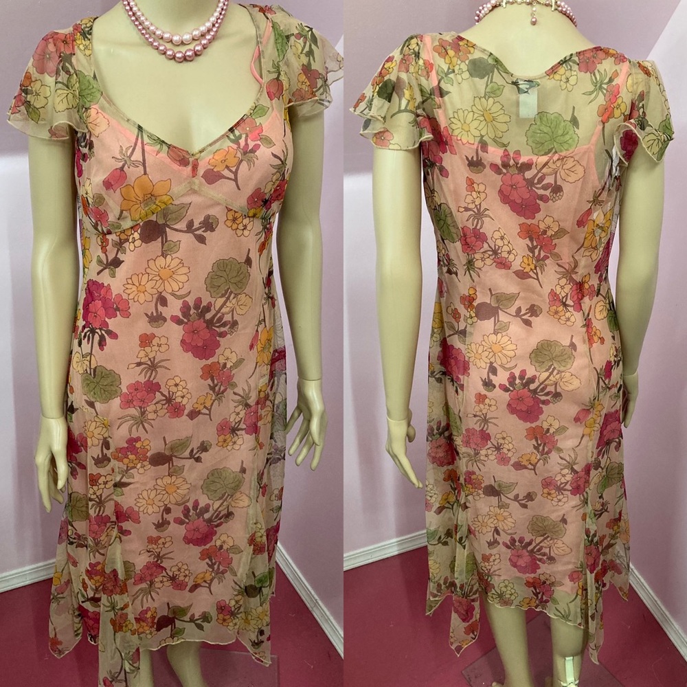 Anthropologie Sheer Flapper Odille Dress Size 10